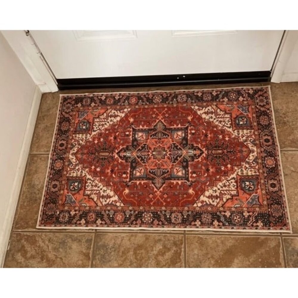 New Indoor Door Mat Retro Floor Mat, Non Slip Washable Doormat Quickly Absorb